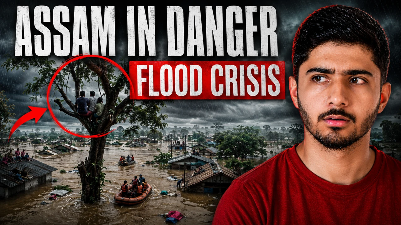 Assam flood crisis · documentary thumbnail design
